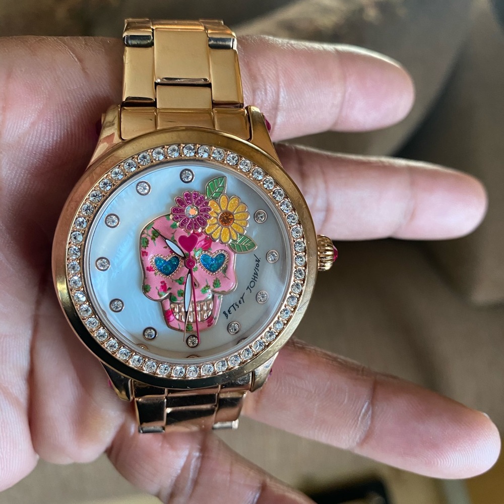 Women Betsy Johnson rose gold tone watch